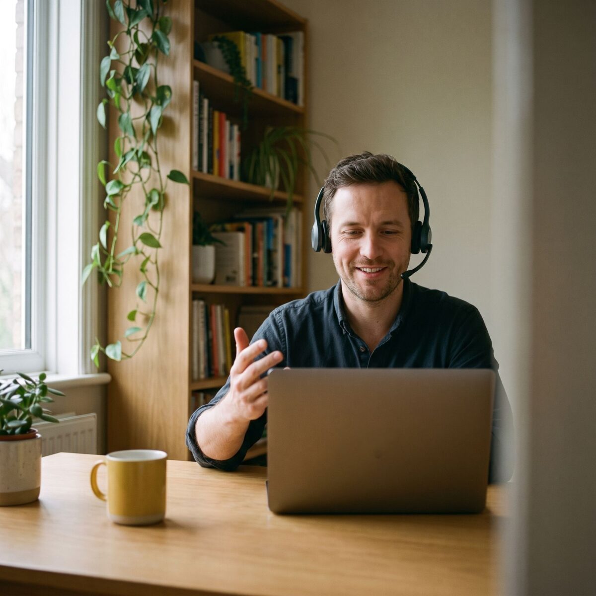 A tutor supporting a learner online